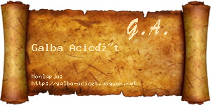 Galba Acicét névjegykártya